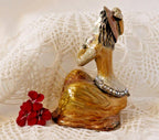 Jeweled Lady Trinket Box | Enamel Metal Keepsake Box Art Deco Flapper Style