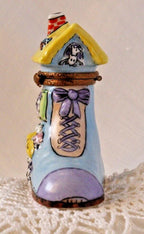 Limoges Old Woman in a Shoe Trinket Box | Mouse Family Collectible
