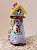 Limoges Old Woman in a Shoe Trinket Box | Mouse Family Collectible