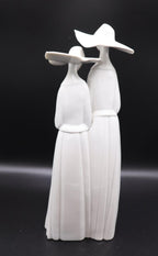 Lladró Porcelain Figurine - Two Nuns Holding Rosary Beads