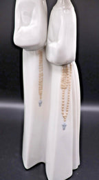 Lladró Porcelain Figurine - Two Nuns Holding Rosary Beads