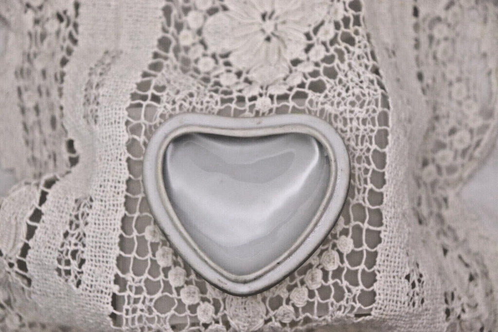 Limoges France Heart Trinket Box Paris Rencontre Au Café | Hand Painted Porcelain