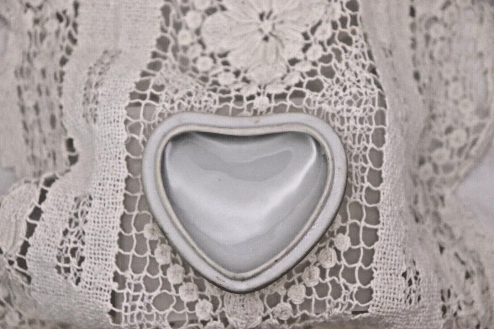 Limoges France Heart Trinket Box Paris Rencontre Au Café | Hand Painted Porcelain