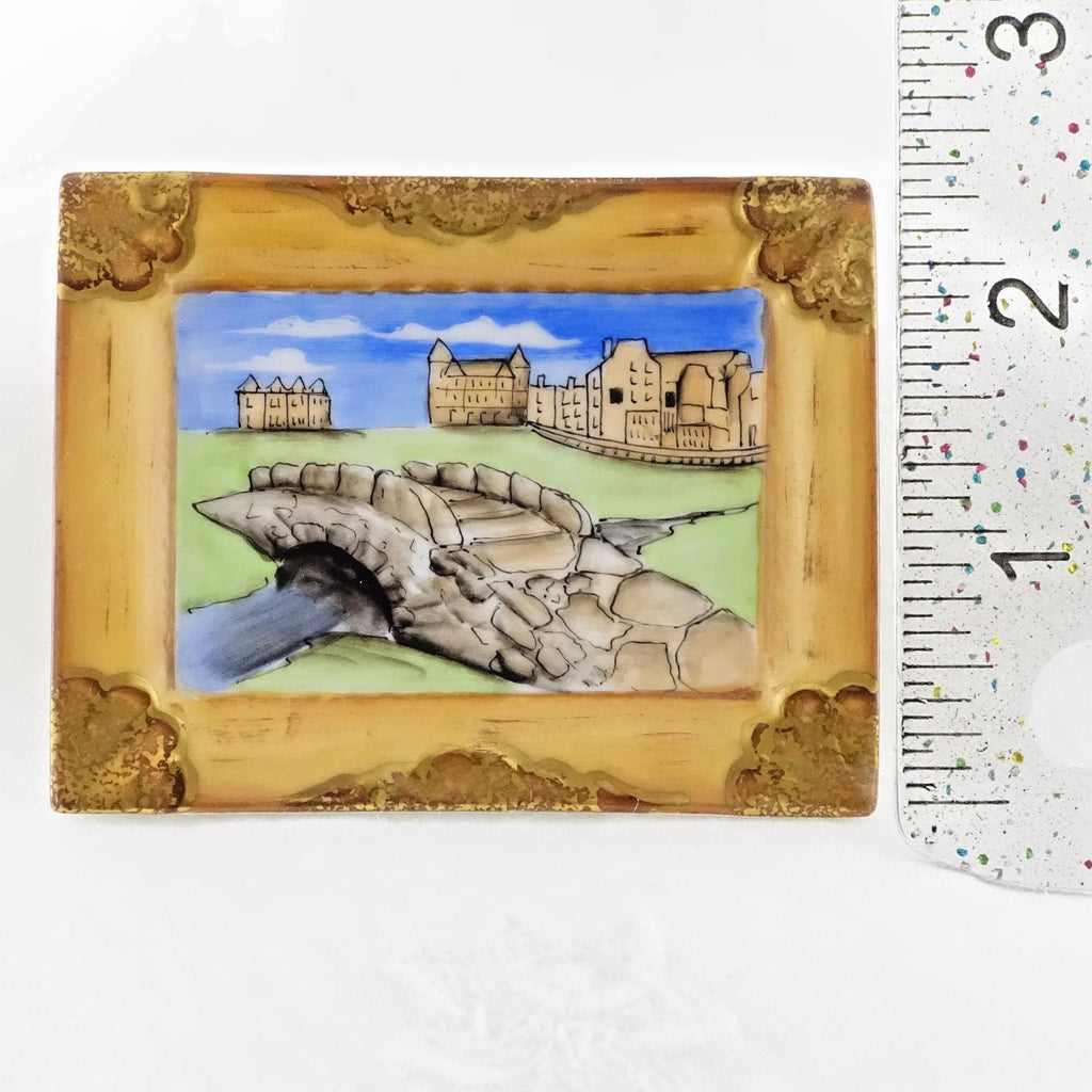 Limoges | Scottish Golf Course 18th hole Trinket Box | Hand Painted Porcelain Keepsake Box | Scotland Souvenir