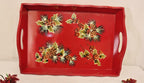Jolly Ol' Snowy Wood Serving Tray - Rustic Oblong 16.5x11"