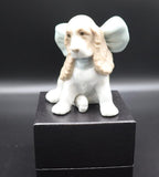 Vintage NAO Lladro Spaniel Figurine - Puppy with Blue Bow Detail