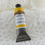 Limoges France Artist Oil Paint Tube Trinket Box | Jaune D'Or Hand Painted Porcelain