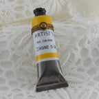Limoges France Artist Oil Paint Tube Trinket Box | Jaune D'Or Hand Painted Porcelain