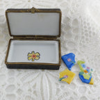 Limoges France 3 Piece Puzzle Trinket Box | Hand Painted Interlocking pieces
