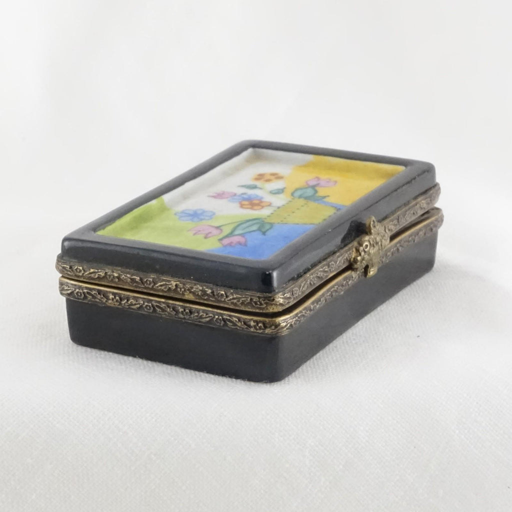 Limoges France 3 Piece Puzzle Trinket Box | Hand Painted Interlocking pieces