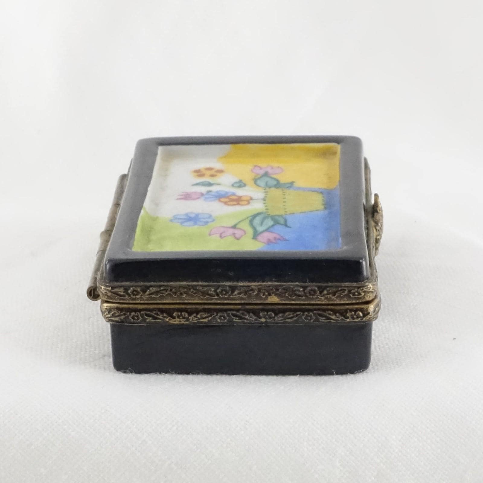 Limoges France 3 Piece Puzzle Trinket Box | Hand Painted Interlocking pieces