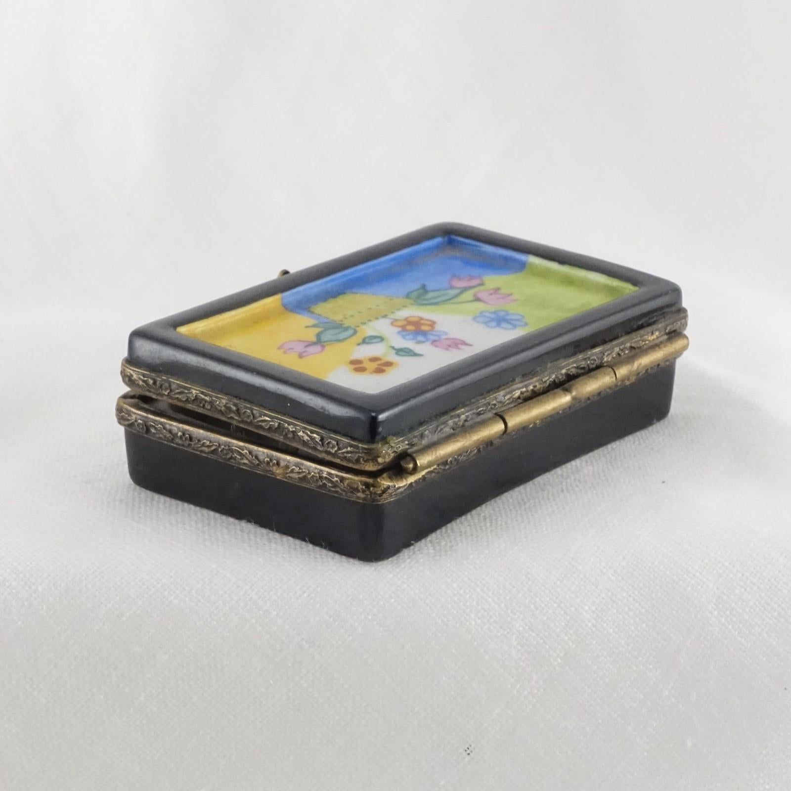 Limoges France 3 Piece Puzzle Trinket Box | Hand Painted Interlocking pieces