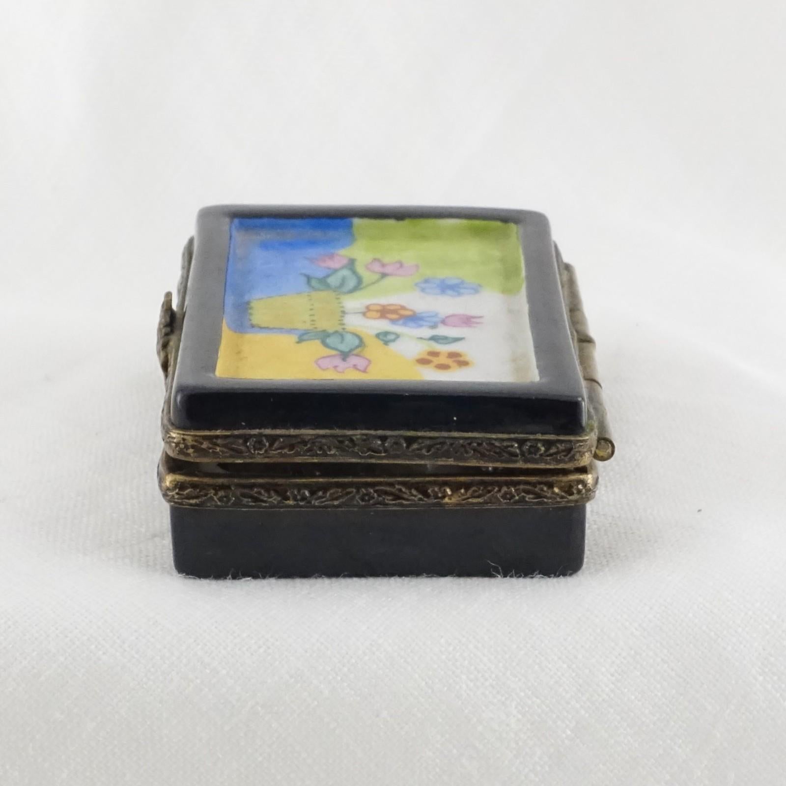 Limoges France 3 Piece Puzzle Trinket Box | Hand Painted Interlocking pieces