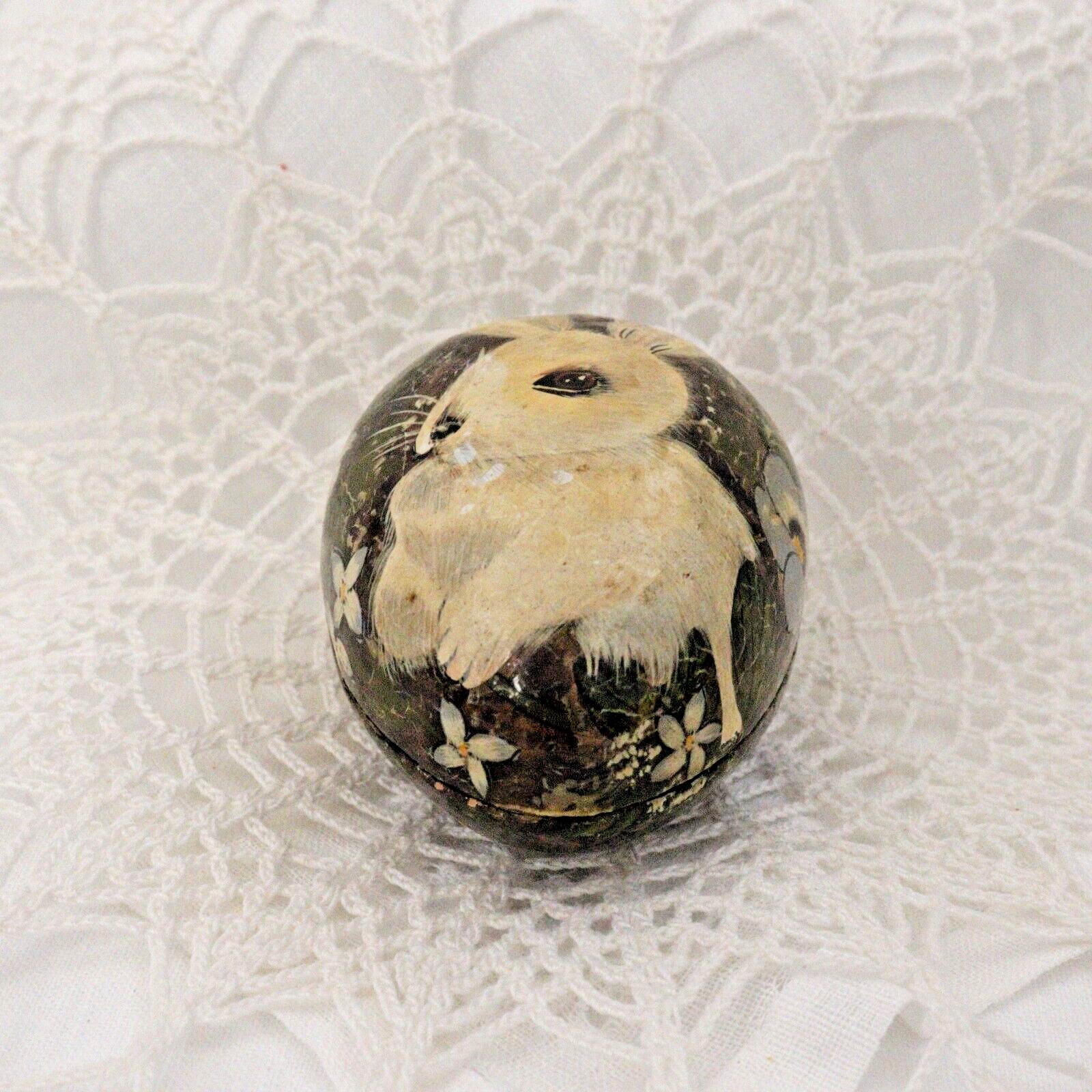 Vintage Hand Painted Papier Mache Egg with adorable bunny