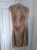 Radiate Confidence! Jovani Nude Beaded Cocktail Dress sz 12 - A Must-Have for Your Special Occasions! Sz 12