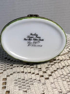 Rare Limoges France Tortoise & Hare Trinket Box Hand Painted Porcelain