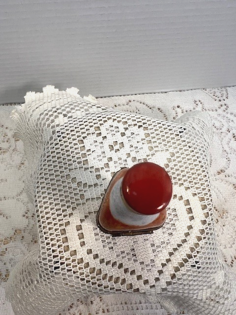 Limoges France Scotch Whisky Bottle Trinket Box | Hand Painted Triangular Box