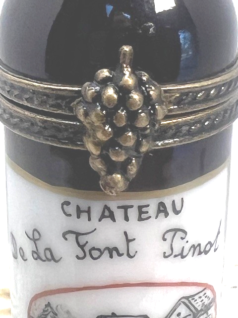 Limoges France Chateau Liquor Bottle Trinket Box | Hand Painted Porcelain