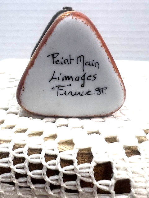 Limoges France Scotch Whisky Bottle Trinket Box | Hand Painted Triangular Box