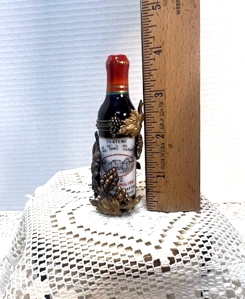 Limoges France Chateau Liquor Bottle Trinket Box | Hand Painted Porcelain