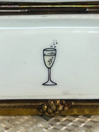 Limoges France Peint Main Champagne Book Trinket Box | Hand-Painted French Porcelain