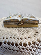 Limoges France Peint Main Champagne Book Trinket Box | Hand-Painted French Porcelain