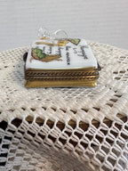 Limoges France Peint Main Champagne Book Trinket Box | Hand-Painted French Porcelain
