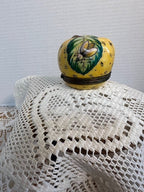 Limoges France Yellow Apple & Bee Trinket Box Hand Painted Porcelain