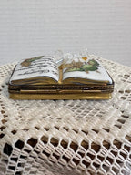 Limoges France Peint Main Champagne Book Trinket Box | Hand-Painted French Porcelain