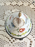 Limoges France White Pear Trinket Box | Hand-Painted Floral Porcelain