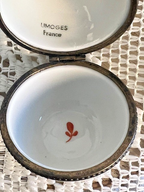 Limoges France White Pear Trinket Box | Hand-Painted Floral Porcelain