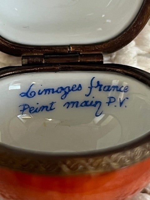 Limoges France Cherry Tomato Trinket Box Hand Painted Porcelain