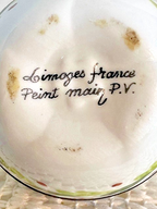 Limoges France White Pear Trinket Box | Hand-Painted Floral Porcelain