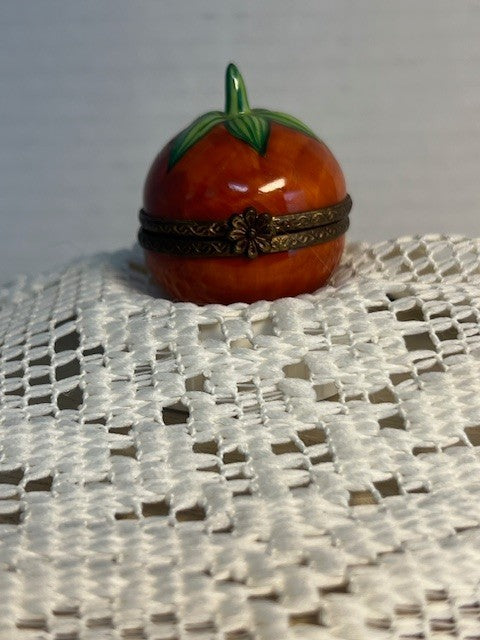 Limoges France Cherry Tomato Trinket Box Hand Painted Porcelain