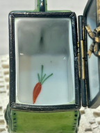 Limoges France Vegetable Wheelbarrow Trinket Box | Hand Painted Porcelain