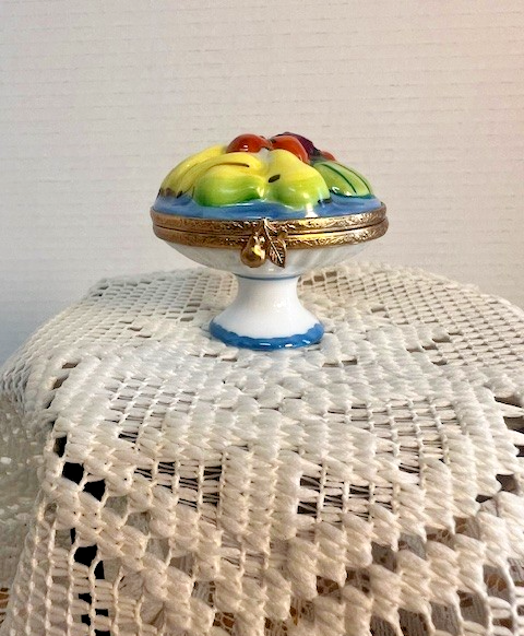 Limoges France Fruit Bowl Trinket Box | Hand Painted Porcelain