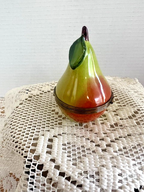 Limoges France Green Pear with Bee Trinket Box Hand Painted Porcelain