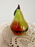 Limoges France Green Pear with Bee Trinket Box Hand Painted Porcelain