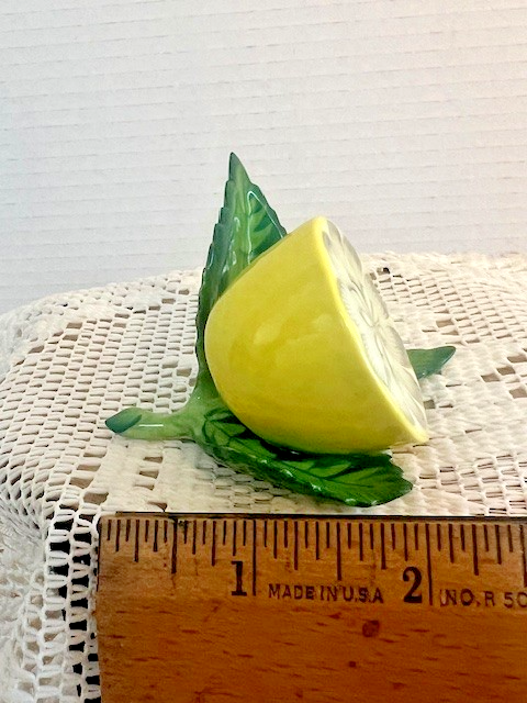 Herend Hungary Sliced Lemon Place Card Holder Hand Painted Porcelain