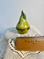 Limoges France Green Pear with Bee Trinket Box Hand Painted Porcelain