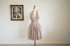 Adrianna Papell Champagne Metallic Shimmer Halter Cocktail Dress - Sz 12 - LADYBIRD LAUGH