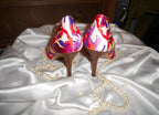Marc Fisher Floral Watercolor Pumps Size 8 | Pointed Toe Stiletto Heels Pink Purple Yellow Statement Shoes