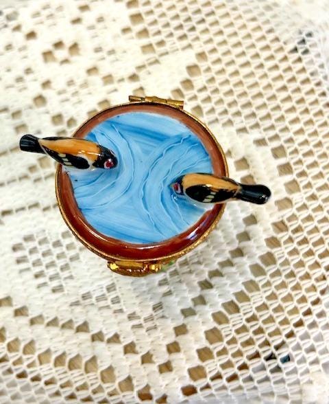 Limoges Birdbath Trinket Box