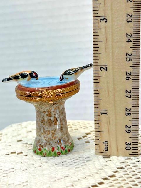 Limoges Birdbath Trinket Box