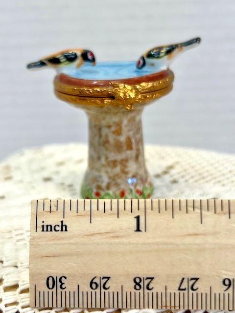 Limoges Birdbath Trinket Box