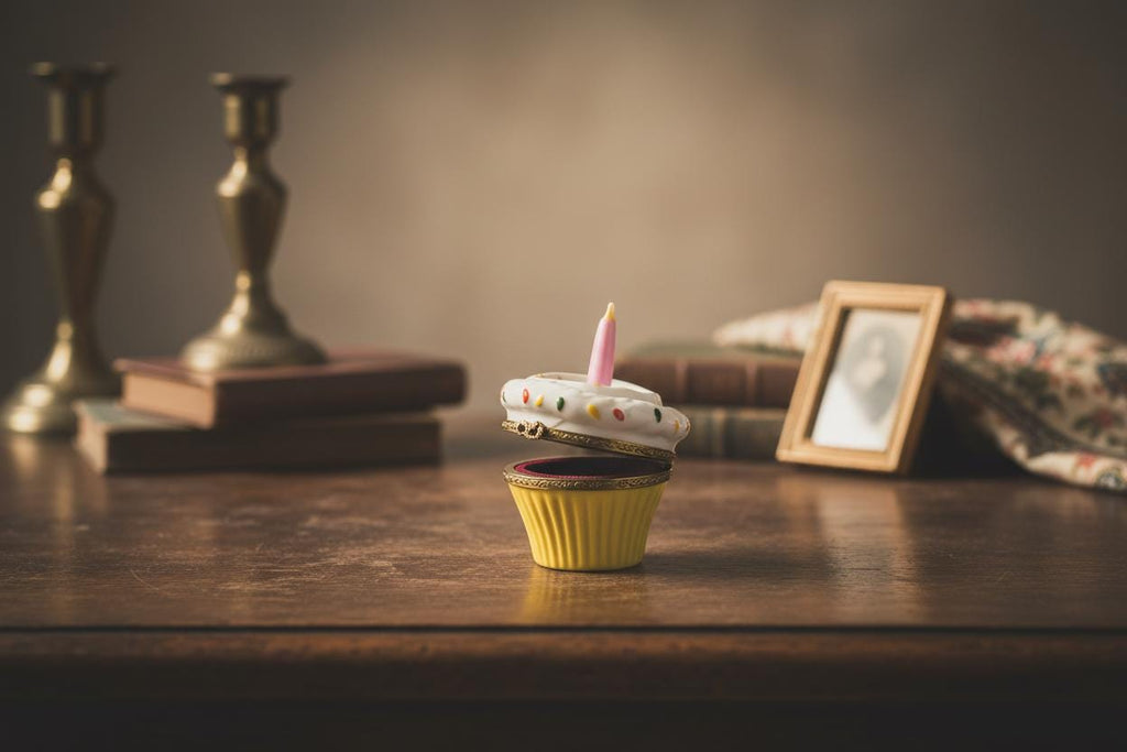 Rochard Birthday Cupcake Limoges Trinket Box