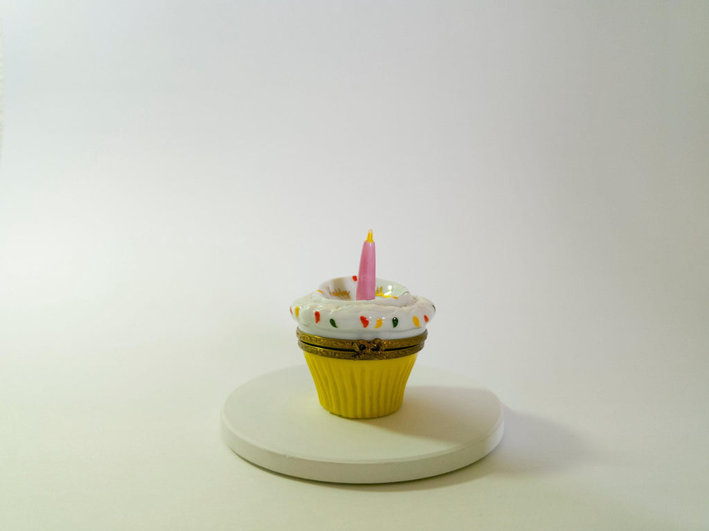 Rochard Birthday Cupcake Limoges Trinket Box