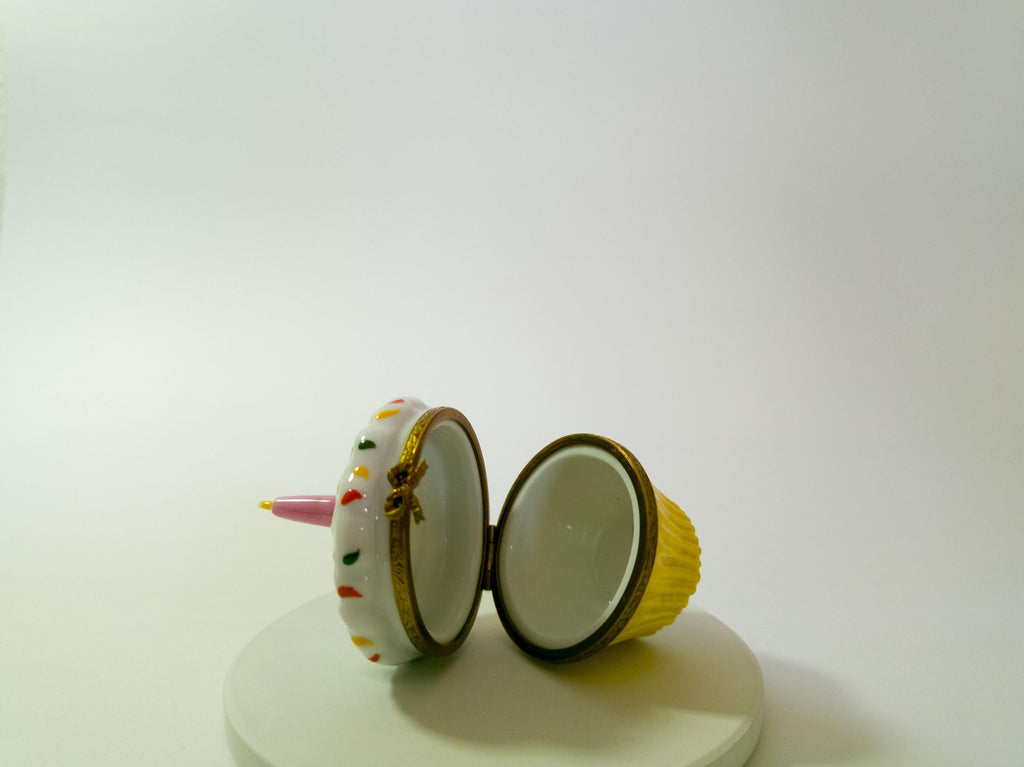 Rochard Birthday Cupcake Limoges Trinket Box