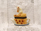 Limoges Mouse on a Cheese Teapot Trinket Box