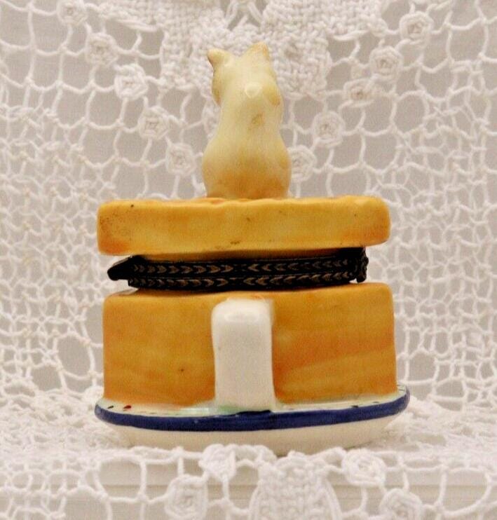 Limoges Mouse on a Cheese Teapot Trinket Box